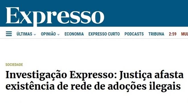 Imagem de capa - Justiça portuguesa desmente TV que acusa Universal de &quot;adoções ilegais&quot;