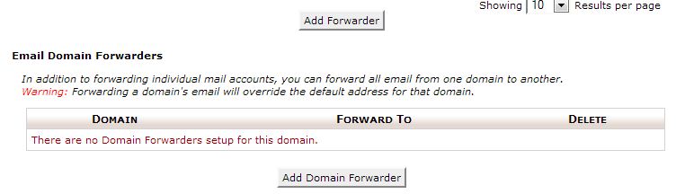 HostGator cPanel forwarder