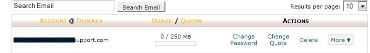 HostGator cPanel email list