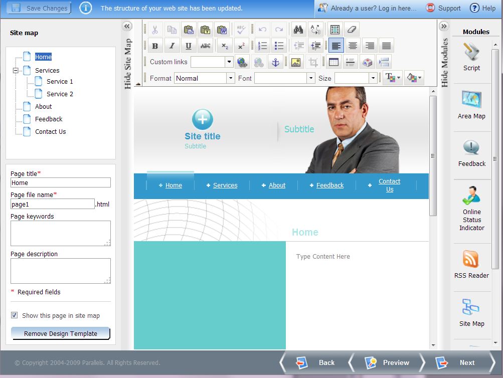 HostGator login edit pages