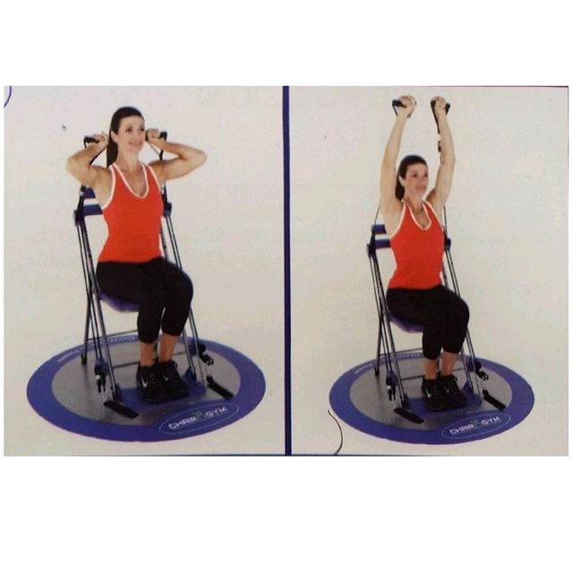Seated Medium Grip Tricep Extension SA Exercise Howto Workout Trainer by Skimble