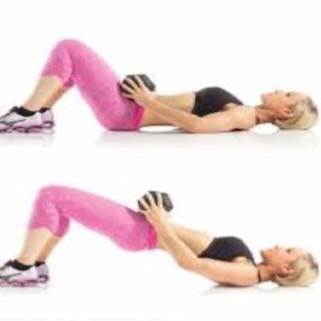 Dumbbell glute bridge lifts Exercise Howto Workout Trainer by Skimble