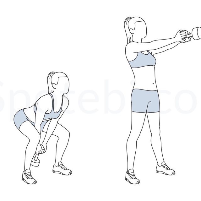 Dumbbell Swing Exercise Howto Workout Trainer by Skimble