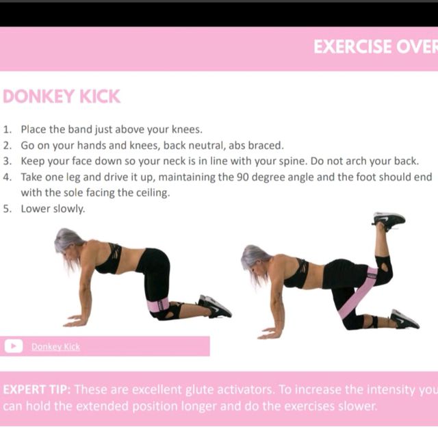 Donkey Kick With Band Exercise Howto Workout Trainer by Skimble