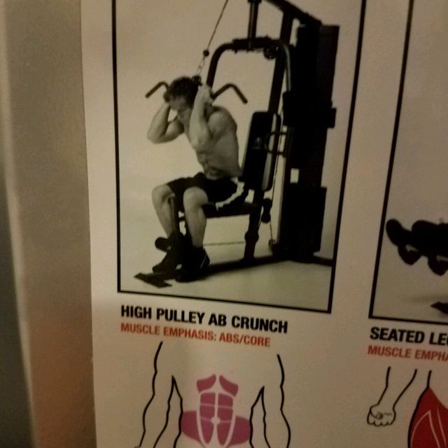 High Pulley Ab Crunch Exercise Howto Workout Trainer