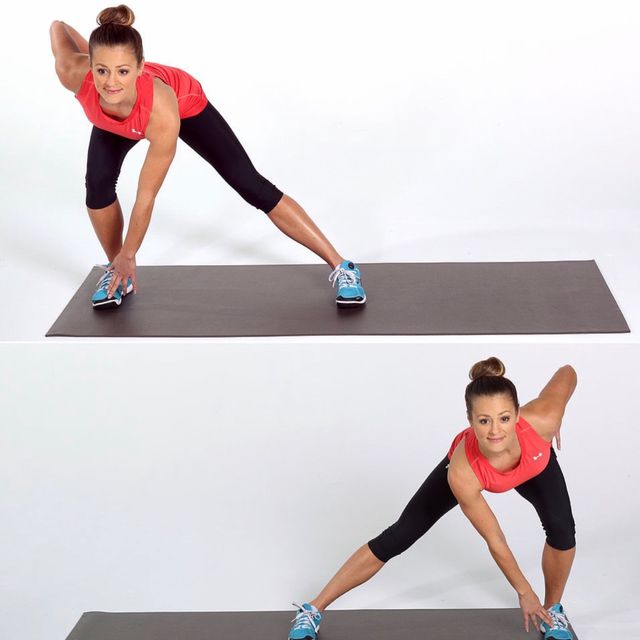 Alterating Lateral Lunge Toe Touch No Weights Exercise Howto