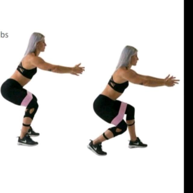 Banded Squat Forward Walk Exercise Howto Workout Trainer by Skimble