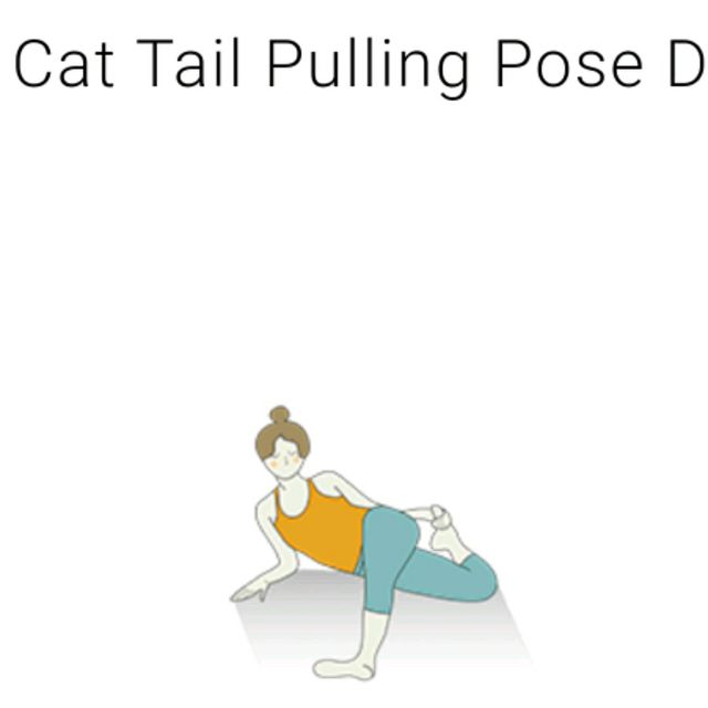 Cat Pulling Tail Pose Exercise Howto Workout Trainer by Skimble
