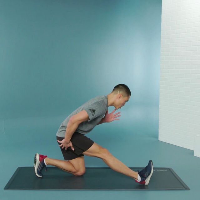 Kneeling Right Leg Hamstring Floss Exercise Howto Workout Trainer