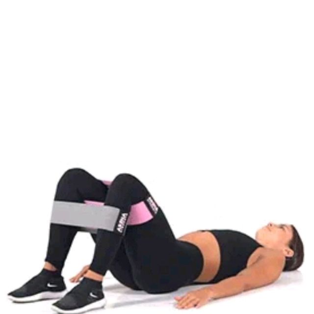 Double Banded Glute Bridge + Pulse Exercise Howto Workout Trainer