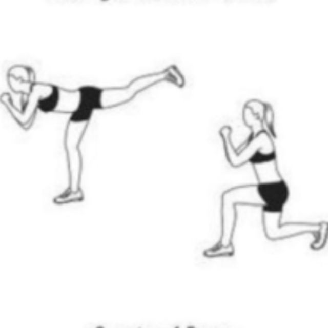 Lunge With Kickbacks Exercise Howto Workout Trainer by Skimble