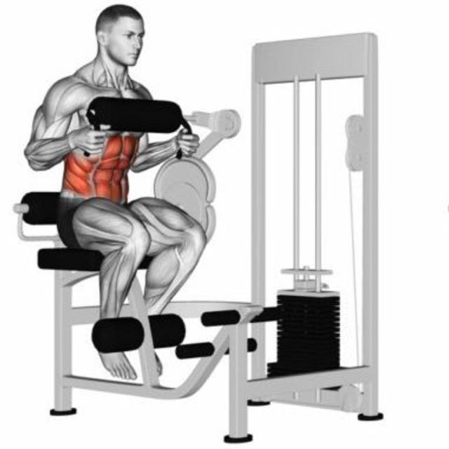 Machine Crunches Exercise Howto Workout Trainer by Skimble