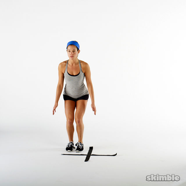 Counterclockwise Four Square Hops Exercise Howto Workout Trainer