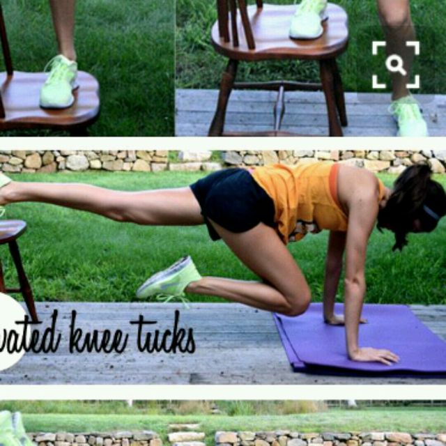 Elevated Knee Tucks Exercise Howto Workout Trainer by Skimble