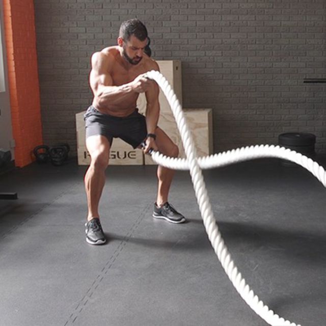 Battle Ropes Exercise Howto Workout Trainer by Skimble