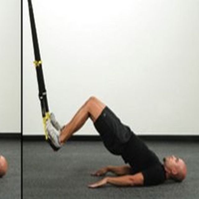 TRX Hip Thrust Exercise Howto Workout Trainer by Skimble