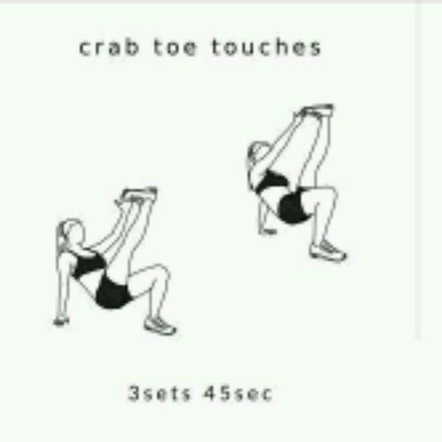 Crab Toe Touches Exercise Howto Workout Trainer by Skimble