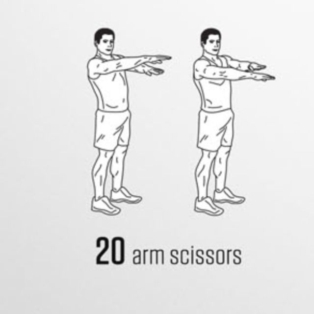 Arm Scissors Exercise Howto Workout Trainer by Skimble