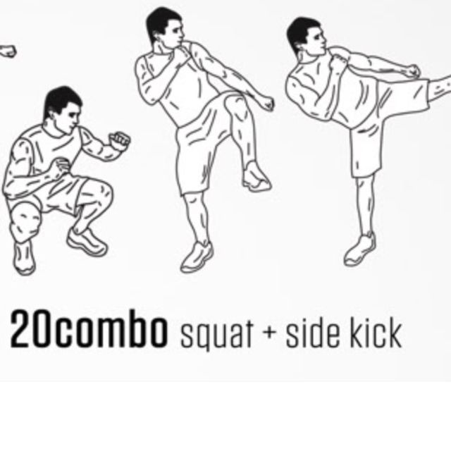 Squat +side Kick Exercise Howto Workout Trainer by Skimble
