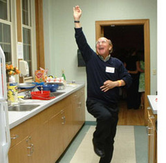 Caption: Rodolfo Akel in the kitchen at West Hartford Town Hall during a dance., Credit: Courtesy of Sheila Browne