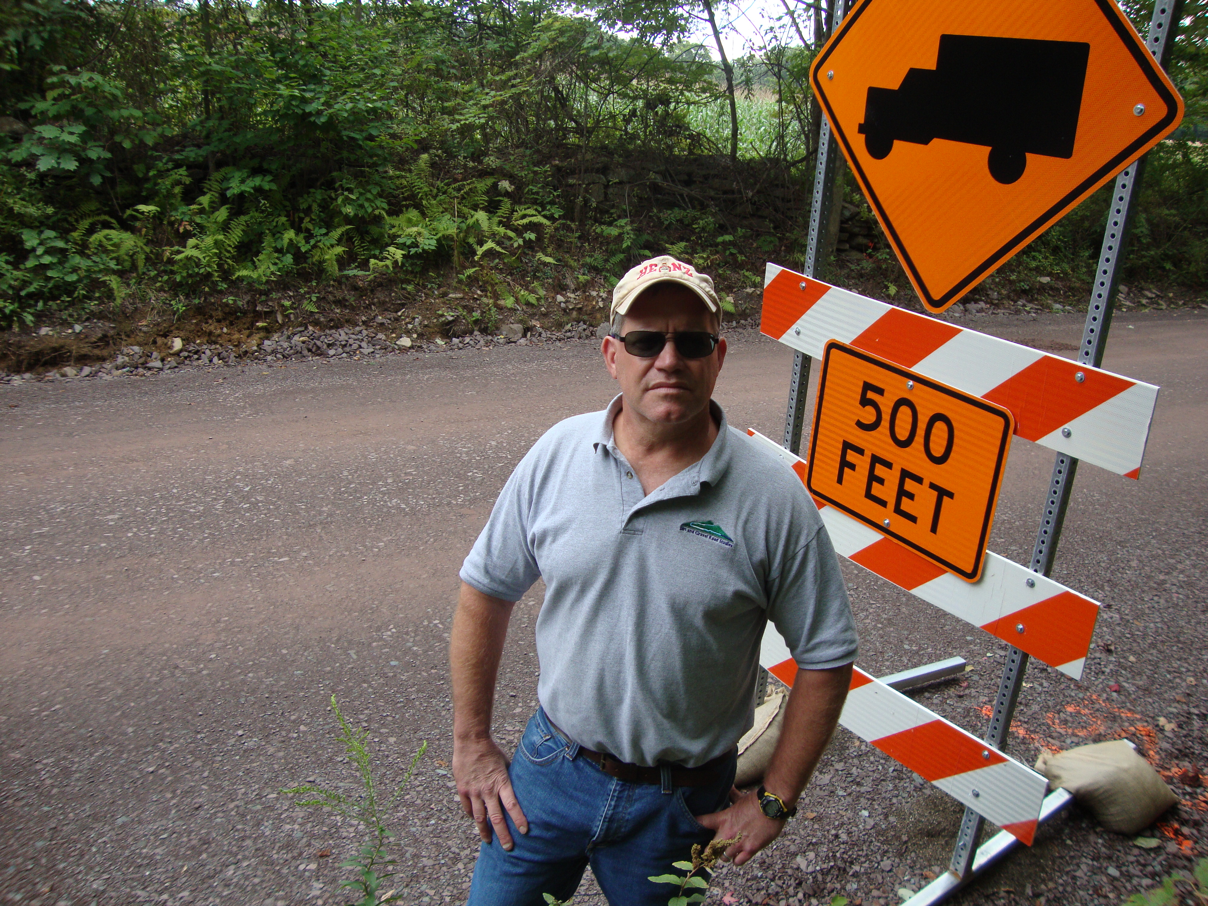 Caption: Tim Ziegler on the new, improved Marcellus Shale drilling road., Credit: Emily Reddy