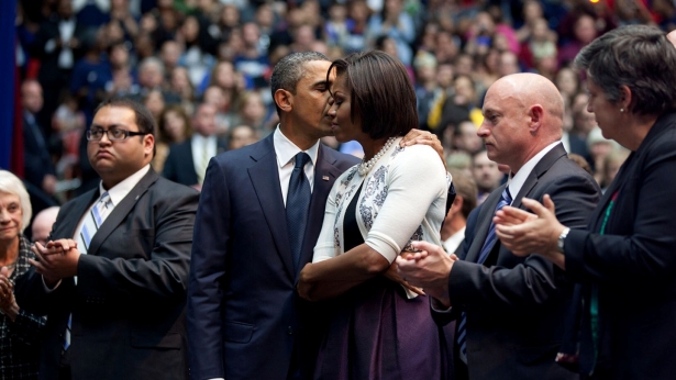 Caption: The President & First Lady after his remarks in Tucson, Credit: White House Photo, Pete Souza, 1/12/11