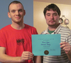 Caption: Pat (left) and Joshua Presby