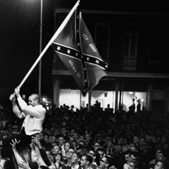 Caption: White students protest integration at the University of Mississippi in 1962. No state in the South was more resistant to the struggle for black equality. , Credit: Photograph by Flip Schulke/CORBIS 