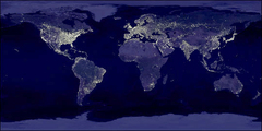 Caption: The earth at night is still bright!, Credit: International Dark Sky Association
