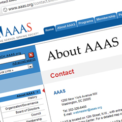 Caption: The AAAS website, Credit: AAAS.org