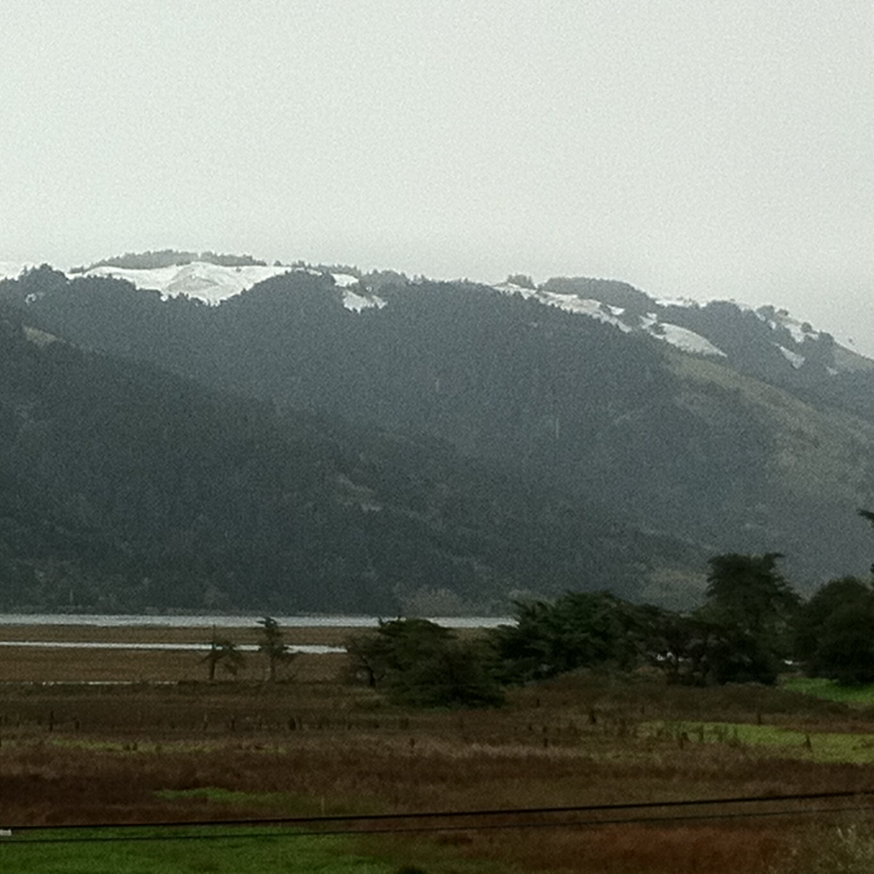 Caption: Snow on the mountain
