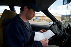 Caption: Forager Matt Fuxan searching for local food., Credit: Guy Hand