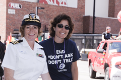 Caption: Retired Navy Commander Zoe Dunning rides in the SF Pride Parade as Celebrity Grand Marshal in 2010., Credit: Anthony Loverde