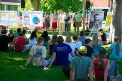 Caption: Water and food presentation at the College of Idaho, Credit: Guy Hand
