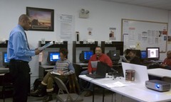 Caption: Students in the Everyday Digital Literacy class, at the Greater Auburn Gresham Community Development Corp.'s Family Net Center , Credit: Niala Boodhoo