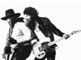 Caption: Clarence Clemons (left) with Bruce Springsteen From Born To Run Album Jacket