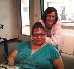 Caption: Stephanie Guerra with host Abigail Mahnke, Credit: Lisa Scheps