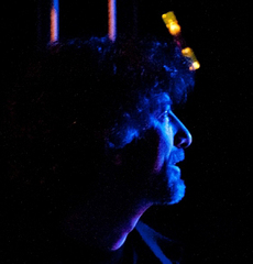 Caption: Neil Gaiman waits backstage, Credit: David J. Murray, Clear Eyed Photo