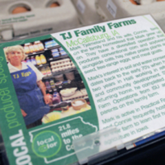 Caption: Wheatsfield Cooperative Grocery in Ames, Iowa, makes an effort to purchase food grown by local farmers in addition to their other products. The store chooses to support farmers whose land stewardship and farming practices align with their vision of sustai, Credit: Kathleen Masterson / Harvest Public Media