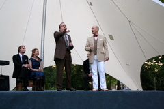Caption: An outdoor preview of The Fantasticks, Credit: KQAL