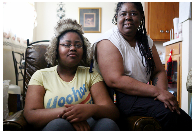 Caption: Valencia and her mother, Charlene, Credit: MPR Photo/Jeffrey Thompson