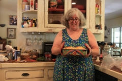 Caption: Kate Kline with Casserole, Credit: Abby Wendle