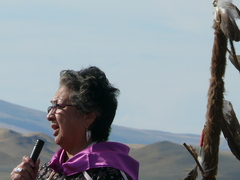 Caption: Julia Davis Wheeler at Bears Paw Battlefield, Credit: Clay Scott