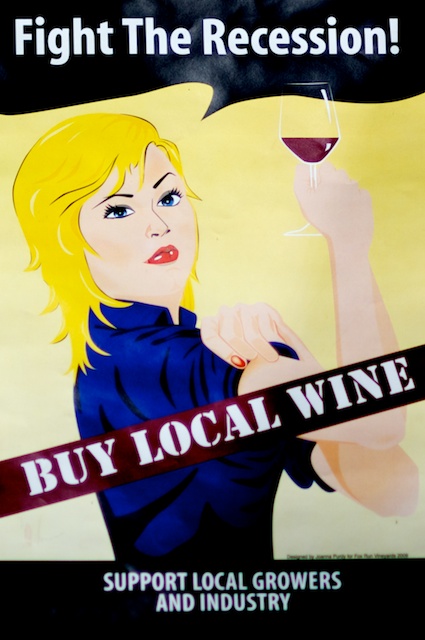 Caption: Poster at Clearwater Canyon Cellars, Credit: Guy Hand