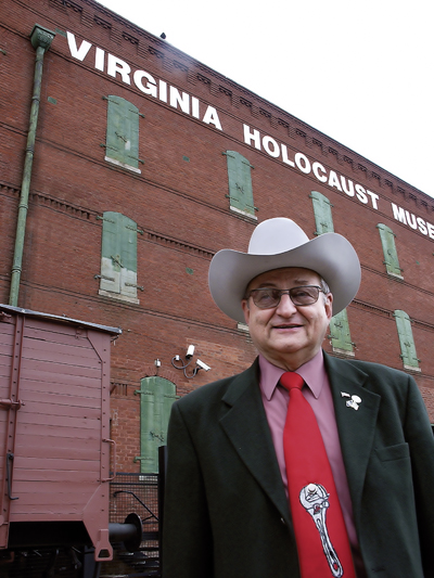 Caption: Jay Ipson in front of the Virginia Holocaust Museum., Credit: John MacLellan