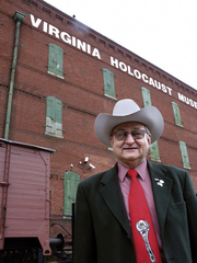 Caption: Jay Ipson in front of the Virginia Holocaust Museum., Credit: John MacLellan