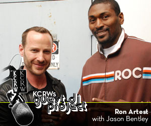 Caption: Jason Bentley and Ron Artest