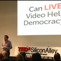 Caption: Livestream CEO Max Haot during a TEDX Talk in November, 2011, Credit: Photo: TEDX/Screenshot