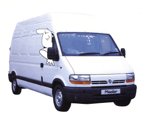 Caption: White Van