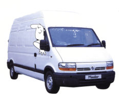 Caption: White Van
